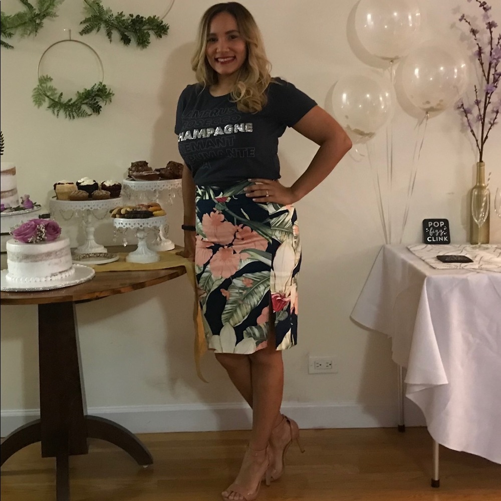 Floral pencil skirt